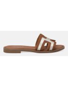 Venezia Papuci din piele cu design contrastant