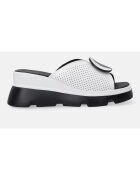 Venezia Papuci din piele cu talpa wedge si detalii perforate