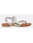 Venezia Sandale de piele cu aspect metalic si bareta in T