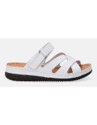 Venezia Slapi de dama din piele alba cu velcro -
