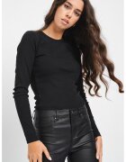 Vero Moda Bluza slim-fit din amestec de bumbac organic Chloe - Negru
