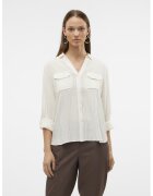 Vero Moda Camasa cu insertii din lurex - Alb murdar