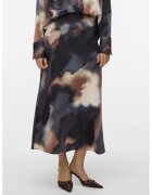 Vero Moda Fusta midi cu imprimeu abstract - Negru/Crem