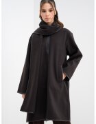 Vero Moda Haina supradimensionata cu fular Fortune - Maro inchis