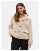 Vero Moda Palton dama bej - blana artificiala