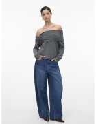 Vero Moda Pulover cu decolteu pe umeri - Gri melange
