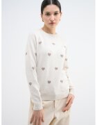 Vero Moda Pulover cu inimi Doffy - Maro/Bej deschis