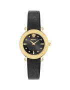 Versace Ceas dama mecanism quartz - curea din piele neagra - carcasa din inox - 35mm - rezistent la apa 50m