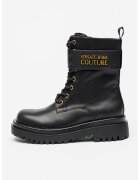 Versace Jeans Couture Ghete de piele ecologica cu logo - Negru