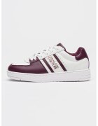 Versace Jeans Couture Pantofi sport low-cut din piele si piele ecologica - Alb optic/Violet tyrian