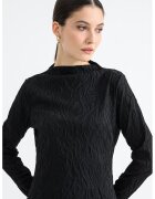 Vila Bluza evazata cu model texturat - Negru stins