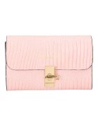 Viola Castellani Geanta crossbody texturata din piele - Roz piersica deschis