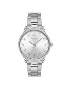 Wesse Ceas barbatesc 41-46 mm - carcasa din otel - curea din otel - gri - mecanism quartz - rezistenta la apa 5 ATM