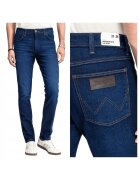 Wrangler Blugi Barbati - Larston - Slim Fit - Talie Joasa - Fermoar - Lungi - 5 Buzunare - Bumbac - Elastan - Albastru - Albastru