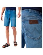 Wrangler Blugi Barbati Scurti - Texas - Regular Fit - Talie Medie - Fermoar - Lungi - 5 Buzunare - Bumbac - Elastan - W31-L30 US - Albastru