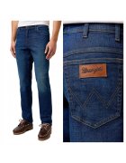 Wrangler Blugi Barbati - Texas - Slim Fit - Talie Medie - Fermoar - Lungi - 5 Buzunare - Bumbac - Elastan - Albastru - Albastru