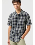 Wrangler Camasa barbati - bumbac - albastru - maneca scurta - Albastru