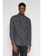 Wrangler Camasa barbati - Heritage - croiala regulata - negru spalat - denim