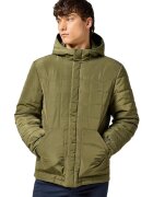 Wrangler Geaca barbati verde iedera - cu gluga - poliester/poliamida
