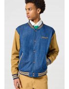 Wrangler Jacheta bomber barbati Varsity - regular fit - bumbac/elastan - maro/albastru