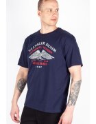 Wrangler Tricou barbati Americana - bleumarin - bumbac - croiala clasica - imprimeu - Bleumarin