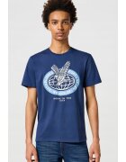 Wrangler Tricou barbati - AMERICANA bumbac - bleumarin - imprimeu - Bleumarin