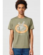 Wrangler Tricou barbati - AMERICANA TEE - verde - bumbac - maneca scurta