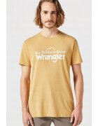 Wrangler Tricou barbati - ATG LOGO TEE - regular fit - bej - bumbac
