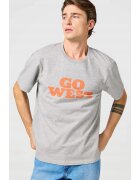 Wrangler Tricou barbati - GRAPHIC TEE - bumbac - gri - maneca scurta - regular fit