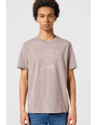 Wrangler Tricou barbati - GRAPHIC TEE - imprimeu subtil - bej - bumbac