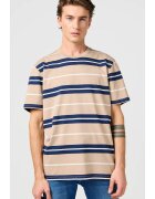 Wrangler Tricou barbati model STRIPE TEE - bej - bumbac - maneca scurta
