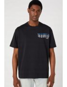 Wrangler Tricou barbati - Slogan Tee - supradimensionat - negru - bumbac -