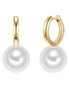 Yokoamii Cercei rotunzi placati cu aur de 14K decorati cu perle sintetice - Auriu
