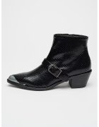 Zadig & Voltaire Botine de piele cu toc cubanez Tylow - Negru