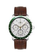 Zeppelin Ceas de Mana Barbatesc New York 8878-4 - Mecanism Quartz - Afisaj Analog - Cadran Alb - Carcasa Otel Inoxidabil Argintiu 42mm - Curea Eleganta Piele Maro - Rezistenta la Apa 5 ATM (50m) - Functie Super-LumiNova pentru vizibilitate nocturn