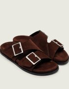 Alohas Șlapi Alba | piele întoarsă