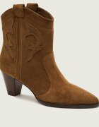 BA&SH Botine cu toc New Casey | piele întoarsă