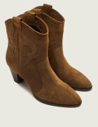 BA&SH Botine cu toc New Casey | piele întoarsă