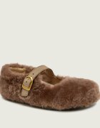 Birkenstock Balerini Santa Clarita Mary Jane| shearling| narrow fit cu adaos de piele