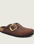 Birkenstock De piele căptușite mules (încălțăminte) Boston Big Buckle | shearling | narrow fit