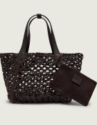 BOSS BLACK De piele geantă shopper + borsetă Lenah
