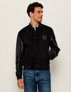 BOSS BLACK Geacă bomber C-Mileon | piele întoarsă | regular fit cu adaos de piele