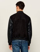 BOSS BLACK Geacă bomber C-Mileon | piele întoarsă | regular fit cu adaos de piele
