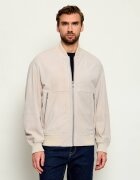 BOSS Orange Geacă bomber Jonorve | piele întoarsă | Slim Fit cu adaos de piele