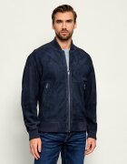 BOSS Orange Geacă bomber Jonorve | piele întoarsă | Slim Fit cu adaos de piele