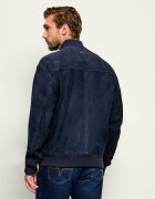 BOSS Orange Geacă bomber Jonorve | piele întoarsă | Slim Fit cu adaos de piele