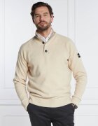 Calvin Klein Pulover LYCRA BLEND BUTTON QUARTER ZIP | Regular Fit cu adaos de lână