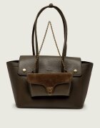 Coccinelle Geantă shopper 3 în 1 Double Beat cu adaos de piele