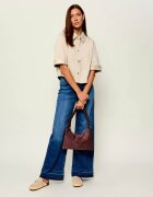 Coccinelle Hobo Boheme | piele întoarsă cu adaos de piele