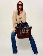 Dolce & Gabbana Geantă shopper + borsetă DG Belt | piele întoarsă